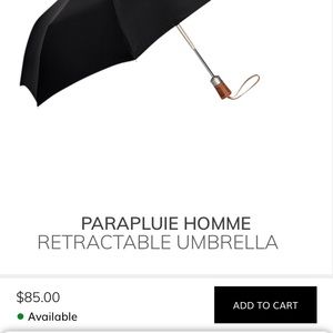 LONGCHAMP LE PLIAGE RETRACTABLE UMBRELLA BLACK NWT